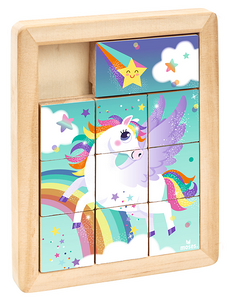 Schiebepuzzle aus Holz - Einhorn